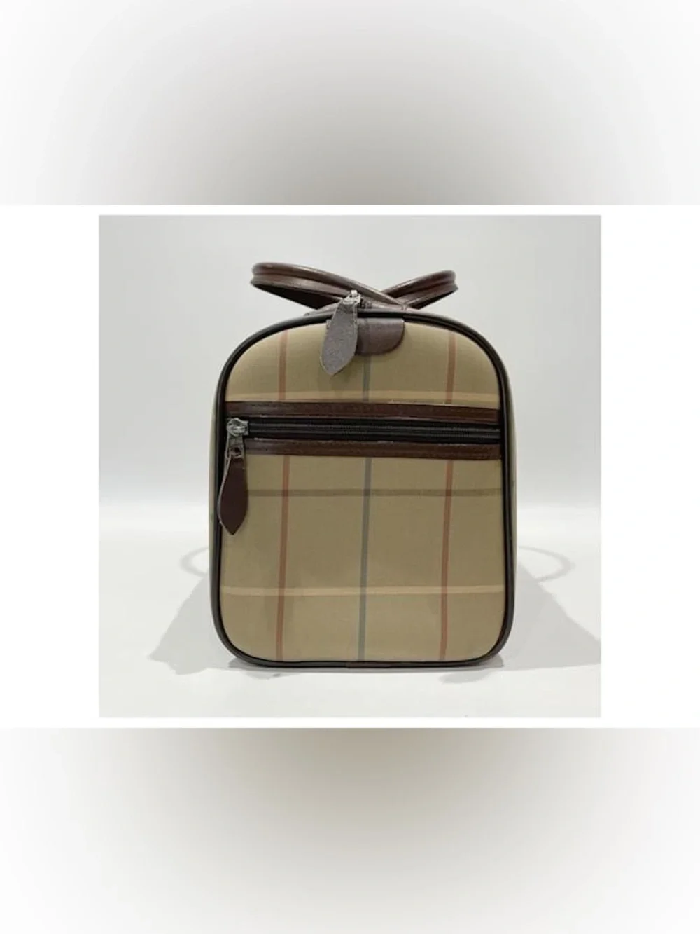 Authentic Burberry House Check Boston Duffel Travel Bag 35 Vintage